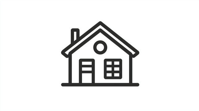 A line icon of a home representing the homepage, website, line icons, on white background