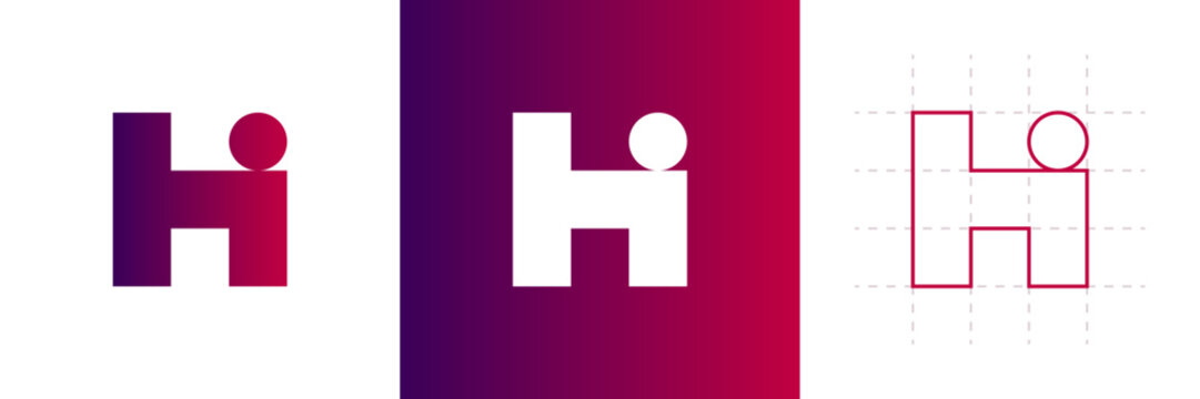 modern and unique letter H initials logo design. Creative letter h and i logotype