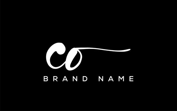 CO letter beauty handwriting vector logo.