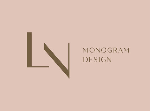 LN letter logo icon design. Classic style luxury initials monogram.