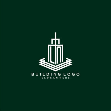 LN initial monogram building logo for real estate