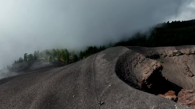 Aerial drone view of the landscape of La Palma, Canary Islands, Spain