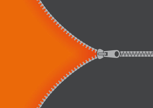 Vector opening zipper with orange base