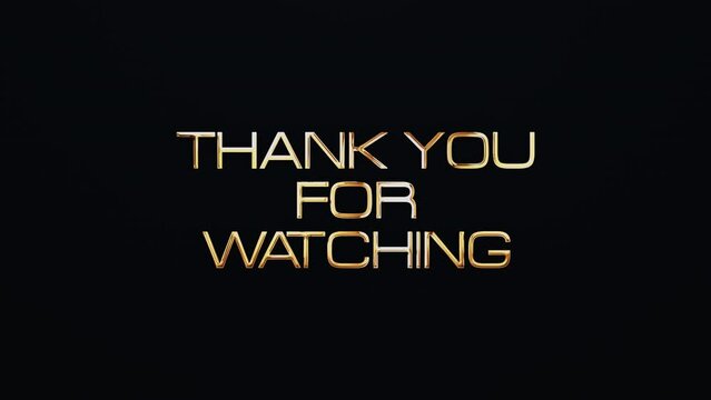 Thank you for watching text word gold light animation loop with glitch text effect. 4K 3D seamless looping Thank you for watching effect element for Cinema trailer, Sales Marketing title banner. Old G