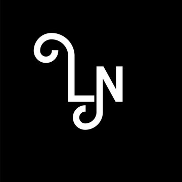 LN Letter Logo Design. Initial letters LN logo icon. Abstract letter LN minimal logo design template. L N letter design vector with black colors. ln logo