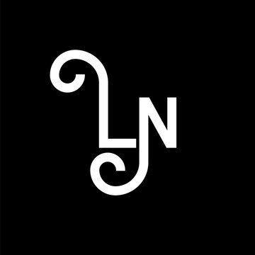 LN Letter Logo Design. Initial letters LN logo icon. Abstract letter LN minimal logo design template. L N letter design vector with black colors. ln logo