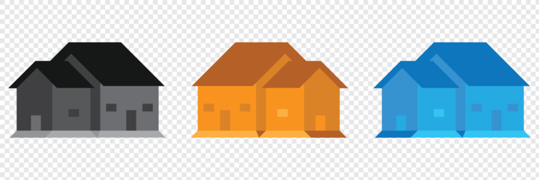 House icon, home symbol, Vector isolated flat illustration. Side view. Real estate, rent house. EPS 10.