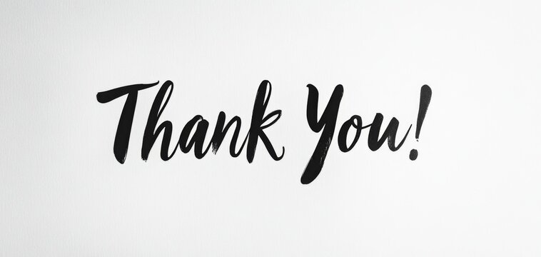 Handwritten Signature of 'Thank You!' in Black Ink on White Background