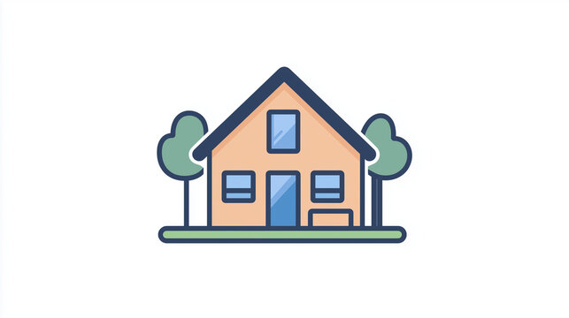 A line icon of a home representing the homepage, website, line icons, on white background