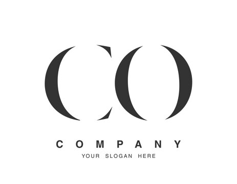 CO logo design. Initial letter c and o serif font style. Creative classic company name typography. Trendy logotype or identity.