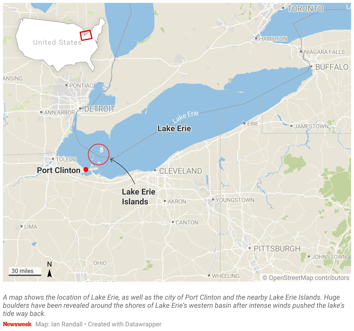 The underside of Lake Erie is revealed by a uncommon phenomenon – Hummeta