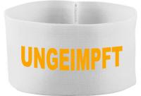 Armbinde - Ungeimpft, weiß mit orangefarbener Schrift