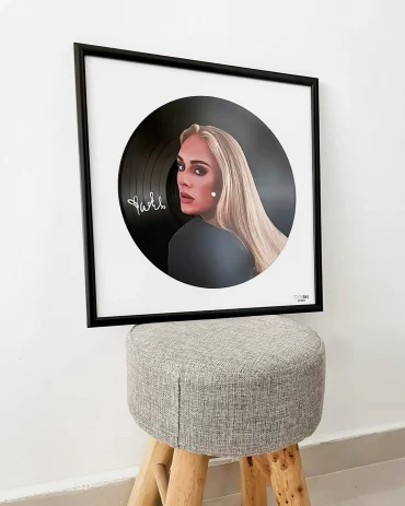 schoenes bild als wanddeko adele schallplatte trashvinylart