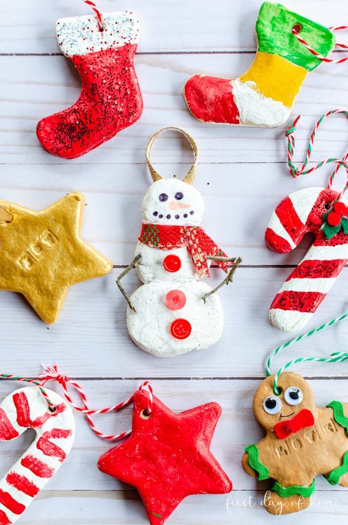 Weihnachtsfiguren basteln mit Kindern aus Teig, Weihnachtsbasteln mit Kindern Grundschule 