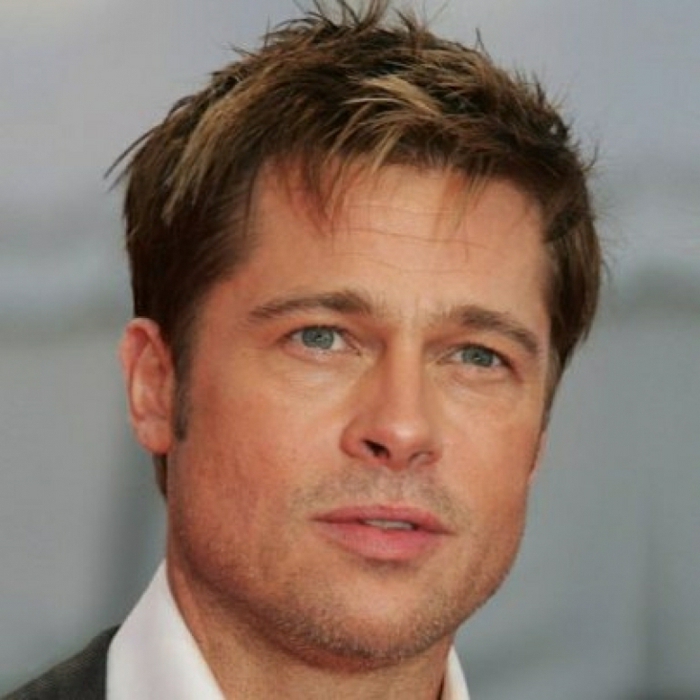 kurzhaarfrisuren männer, brad pitt und sein klassischer look, blaue augen, dunkelblonde haare