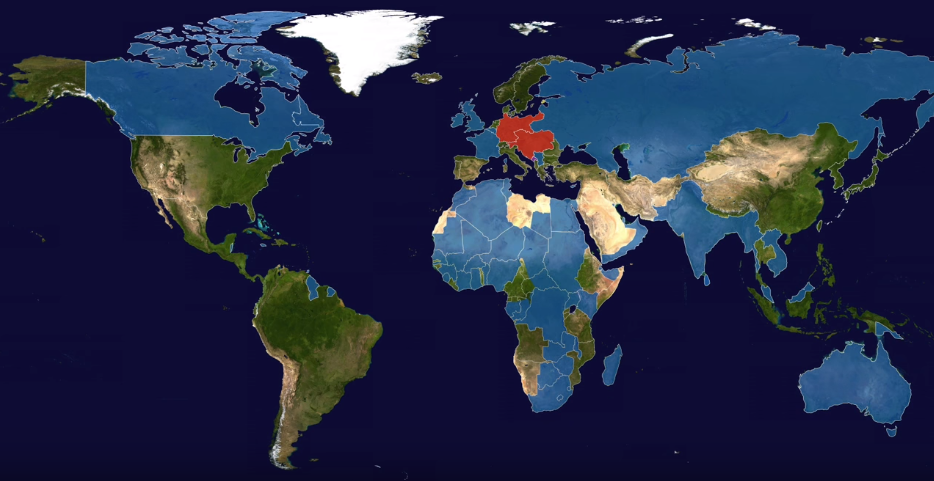 Ww1 Map Allies And Central Powers