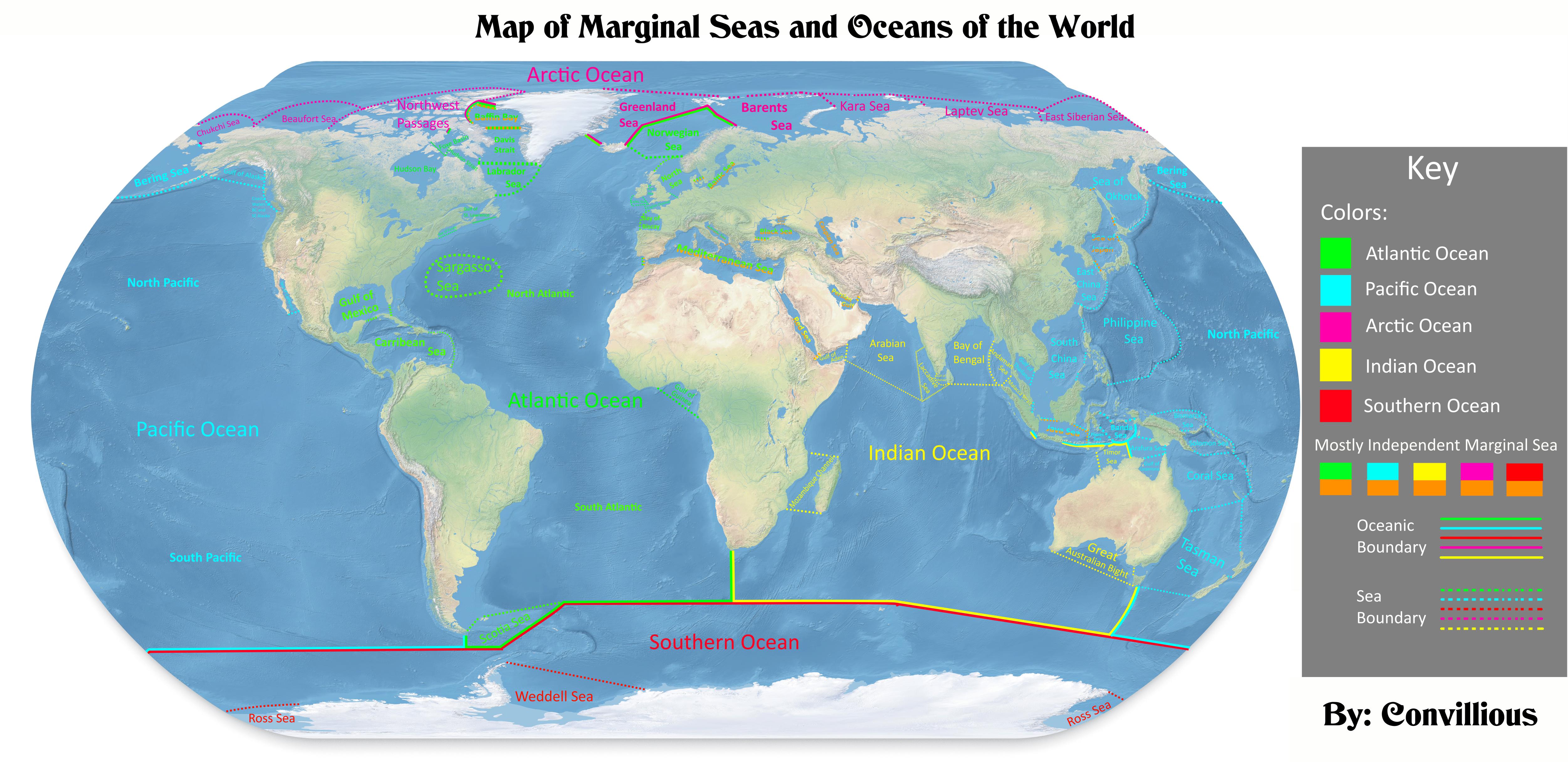 Map Of Major Seas