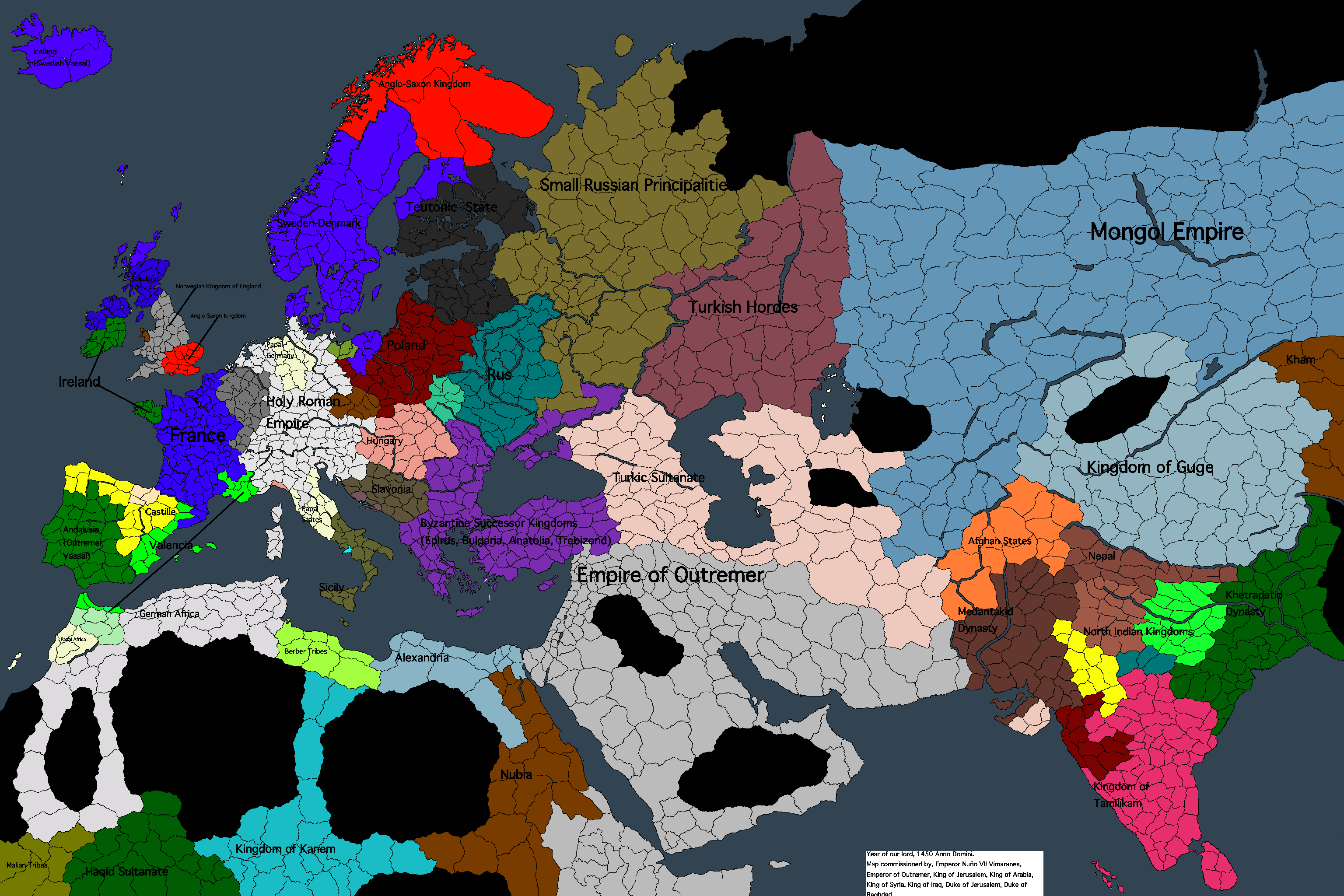 I Thought I'd Share a Map I Made of my Current Game : r/CrusaderKings