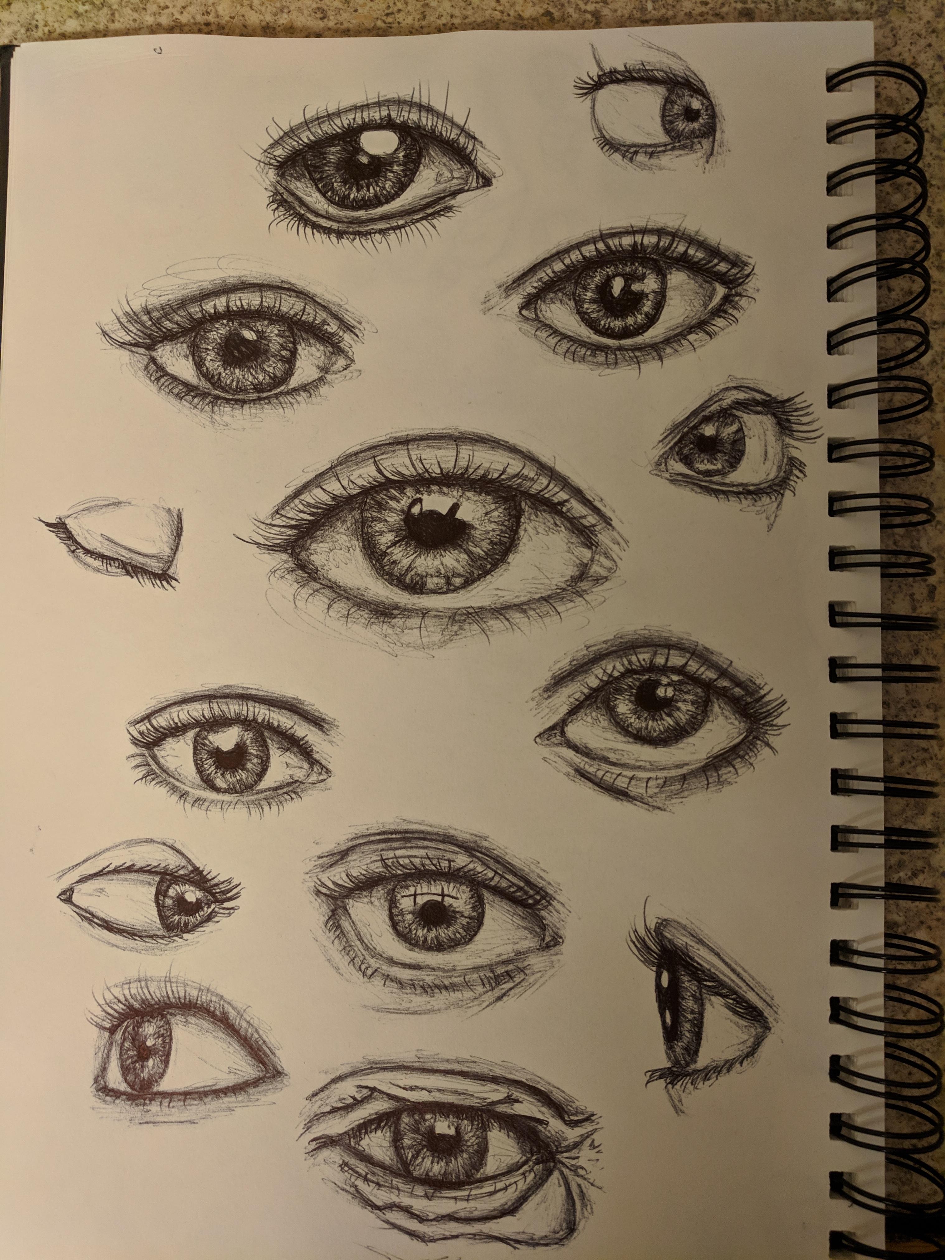 Eye study using various angles, trying to get perspective correct : r ...