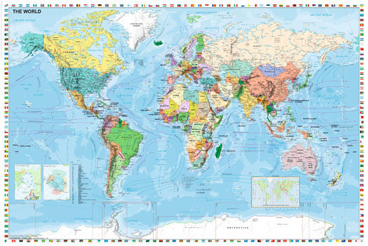 Poster World Map - Political | Wall Art, Gifts & Merchandise | Europosters