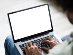 young man working on laptop