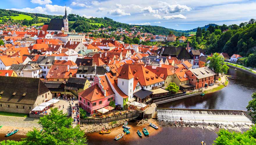 Herrlich pittoresk: die tschechische Stadt Cesky Krumlov