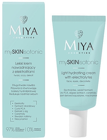 Легкий зволожувальний крем для обличчя з електролітами - Miya Cosmetics mySKINisotonic