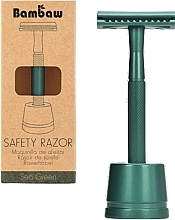 Бритва на підставці Bambaw Safety Razor Sea Green