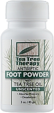 Порошок для ног дезодорирующий без запаха с маслом чайного дерева Tea Tree Therapy Unscented Foot Powder