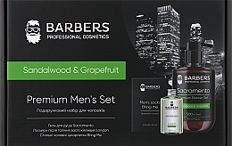 Подарочный набор для мужчин Barbers Premium Mens Set Sandalwood & Grapefruit (sh/gel/500ml + aft/sh/lot/100ml + socks/2pcs)