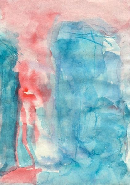 Surreal, Abstrakt, Figural, Aquarell