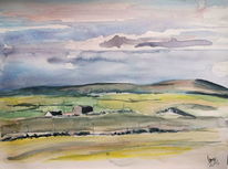 Irland, Bauernhof, County clare, Aquarell