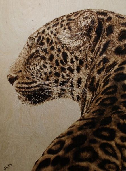 Tier, Brandkunst, Leopard, Tierportrait