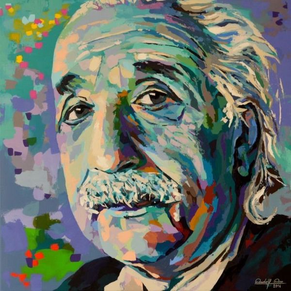 Menschen, Bonn, Acrylmalerei, Albert einstein