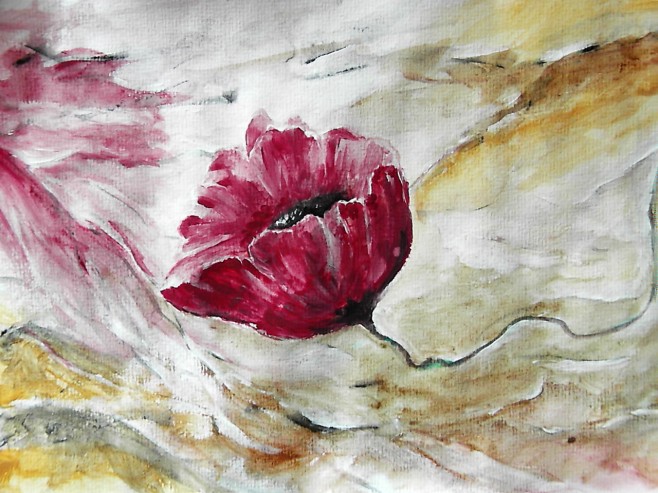 Wind, Malerei, Stillleben, Mohn