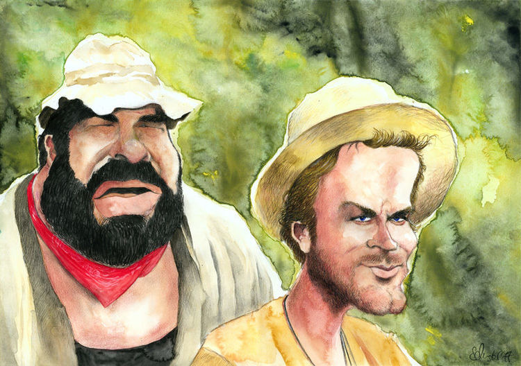 Karikatur, Cartoon, Terence hill, Bud spencer