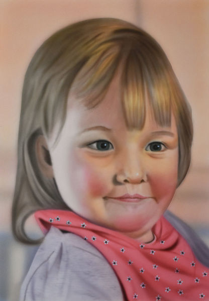 Kind, Portrait, Airbrush, Malerei