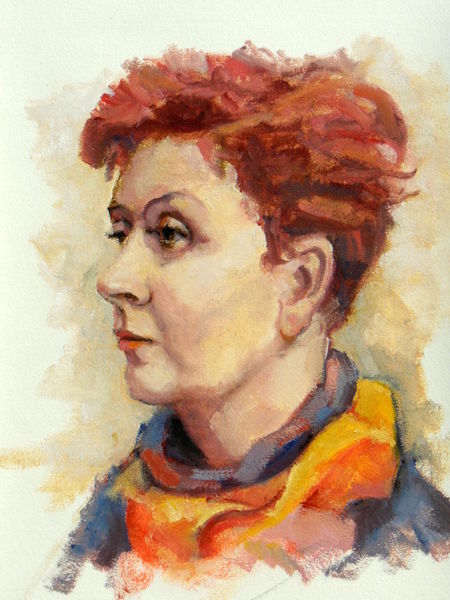 Frau, Portrait, Papier, Acrylmalerei