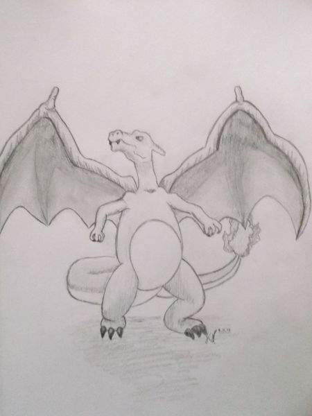 Pokemon, Drache, Schwarz weiß, Glurak