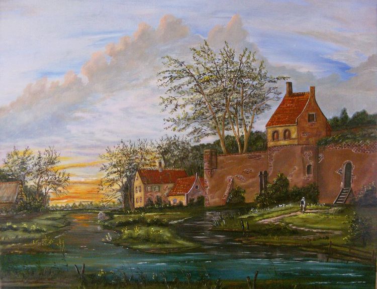 Realismus, Landschaft, Himmel, Häuser