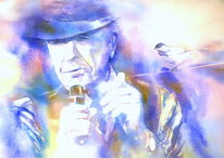 Geschenk, Leonard cohen, Aquarellmalerei, Aquarell