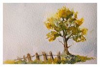 Wandel, Herbst, Laub, Aquarell