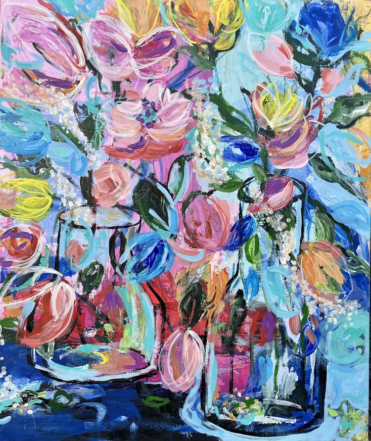 Blumen, Natur, Bunt, Acrylmalerei