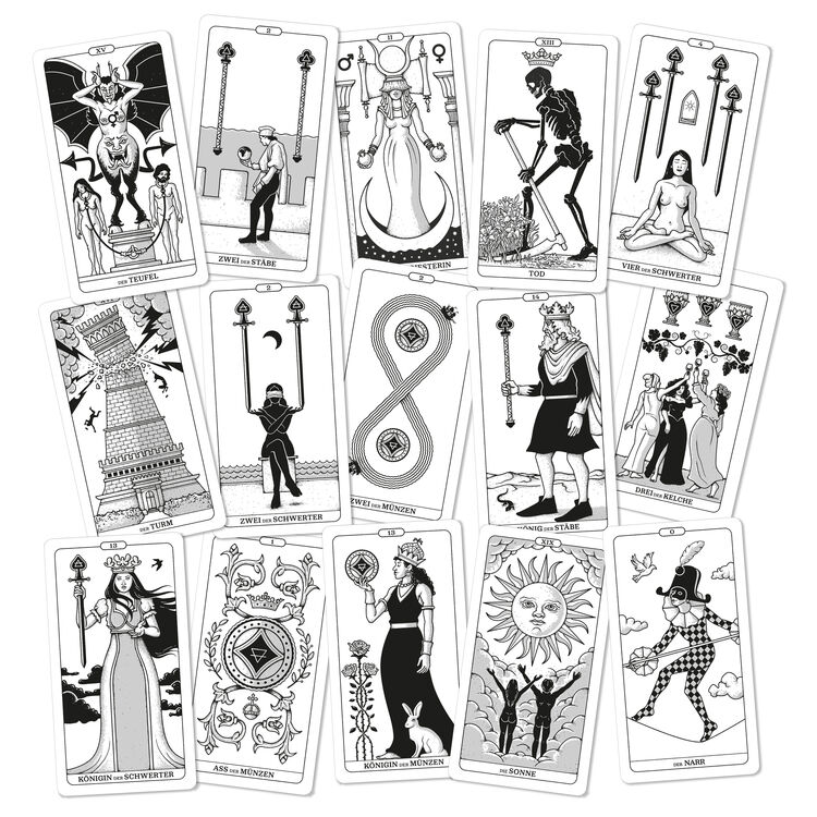 Grafik, Tarot, Karte, Wahrsagerei