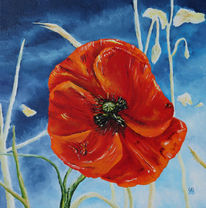 Mohn, Mohnblumen, Malerei, Stillleben