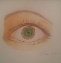 Augen, Zeichnung, Polychromos, Bunt