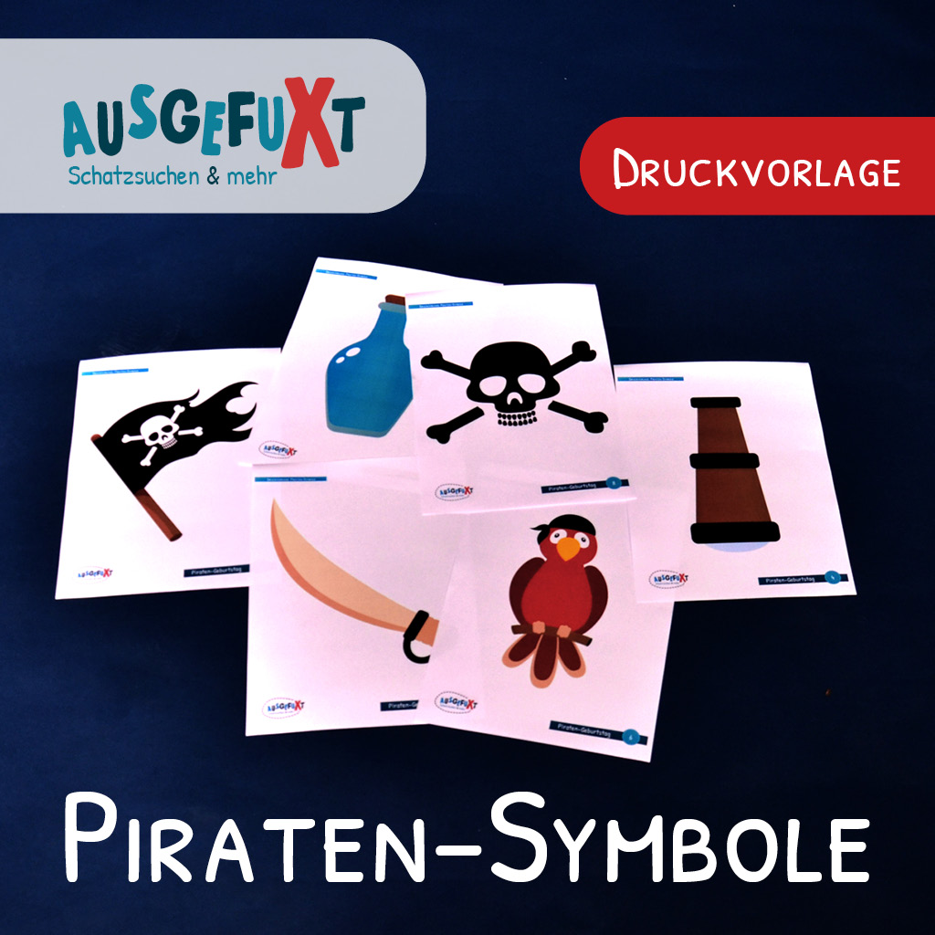 Kostenlose Druckvorlage: Piraten-Symbole