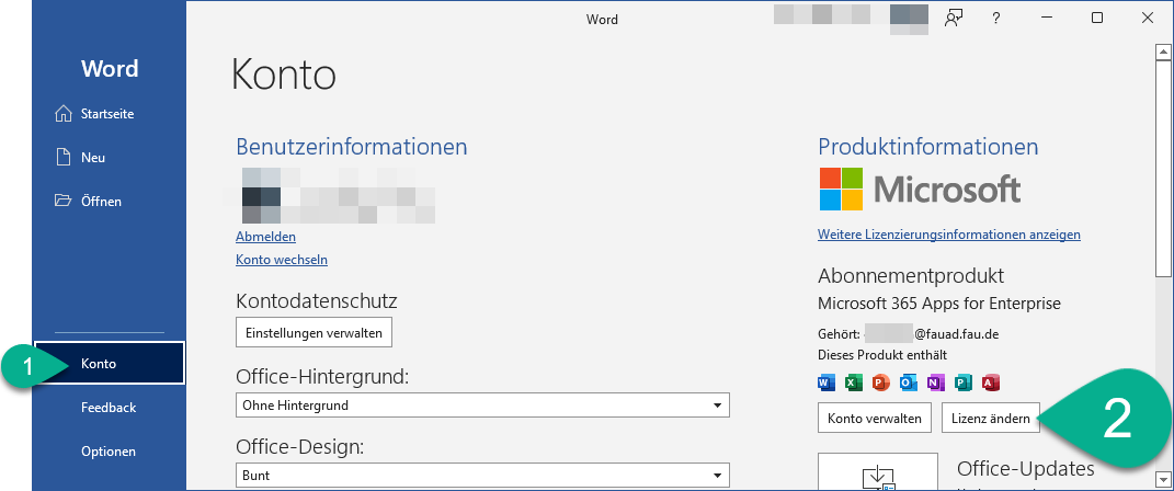 Microsoft (Office) 365 an der FAU für Studierende und Beschäftigte › RRZE  Anleitungen