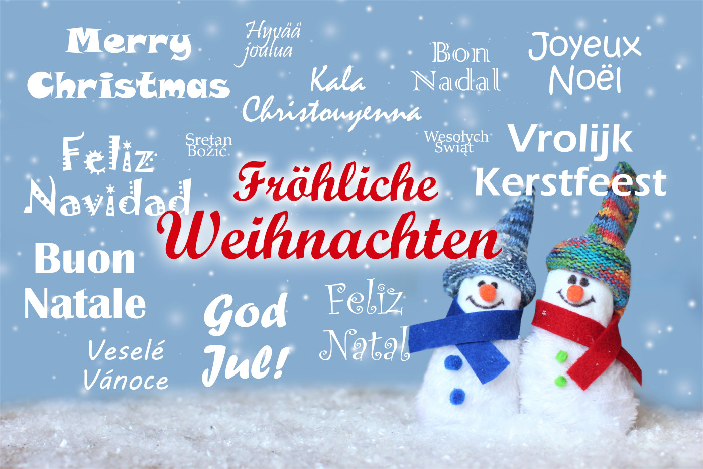 Fröhliche Weihnachten in vielen Sprachen