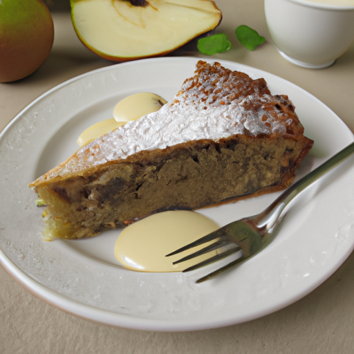 Apfel-Mohn-Kuchen mit hausgemachter Vanillesauce